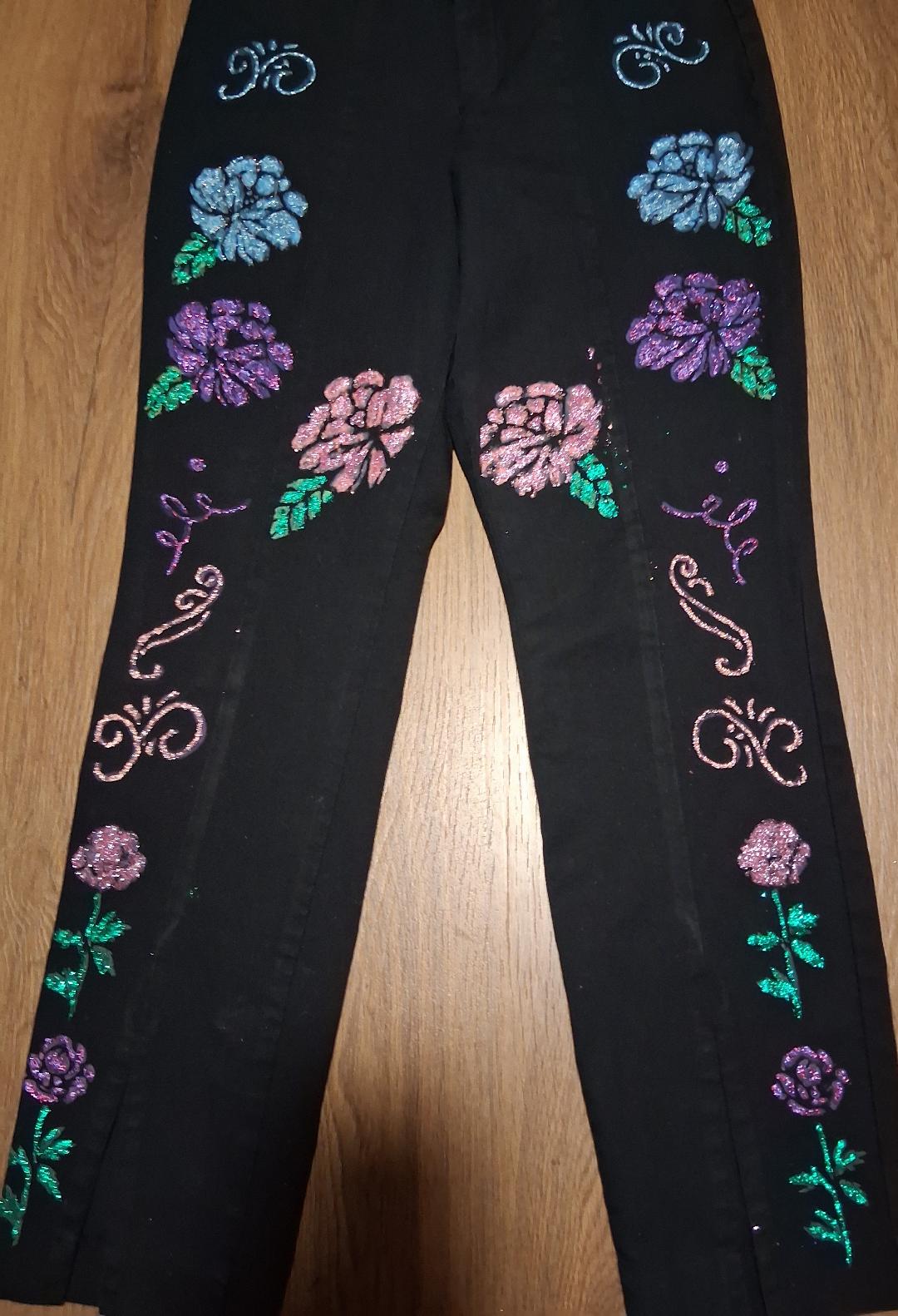 Ladies Flower Jeans