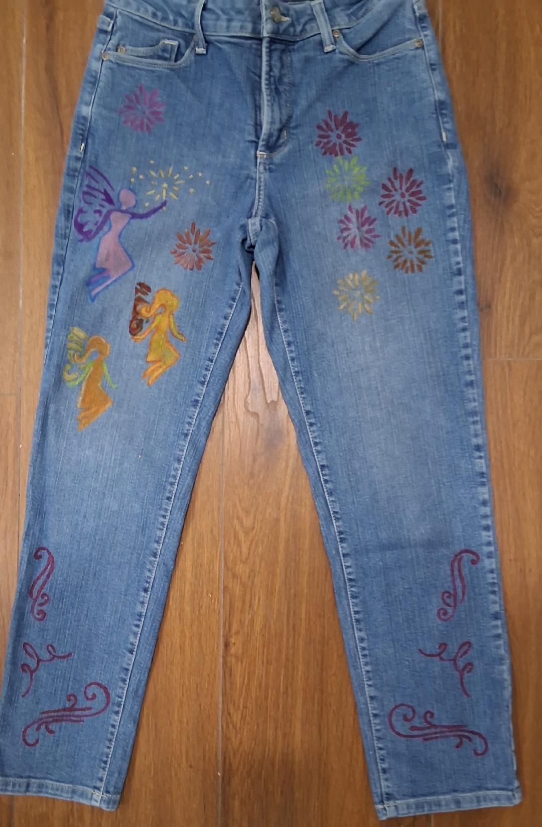Ladies Painted Jeans