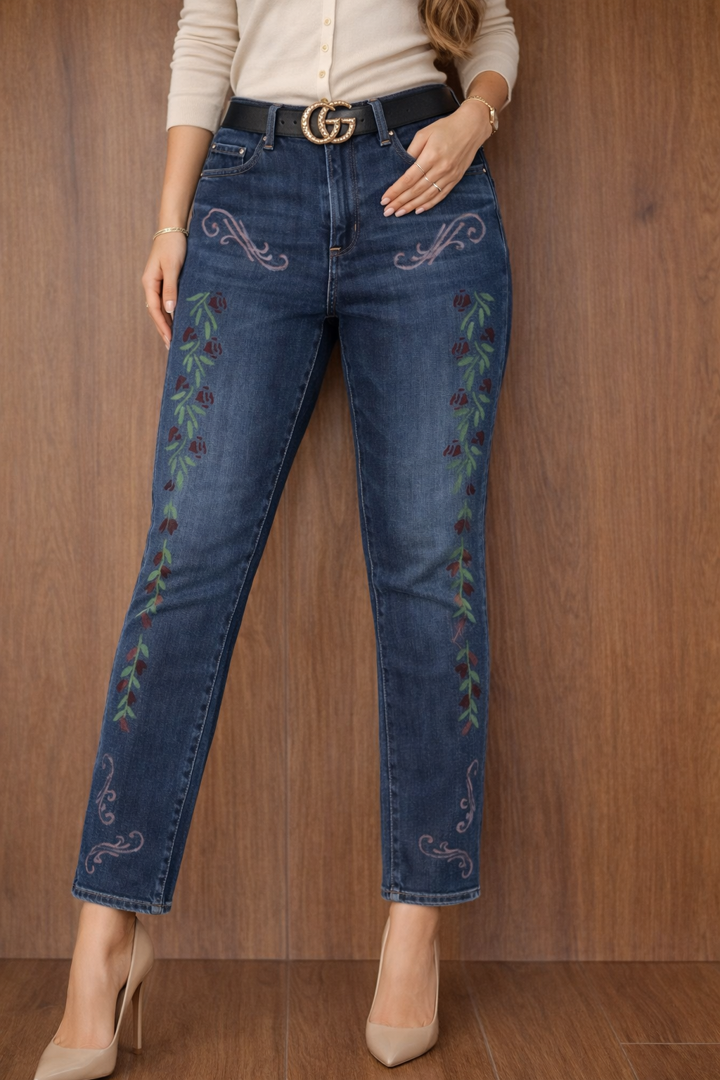 Ladies Painted Jeans