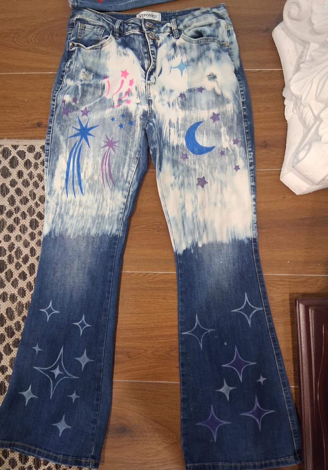 Ladies Bleached Jeans