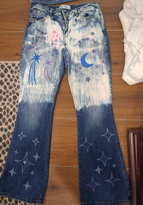 Ladies Bleached Jeans