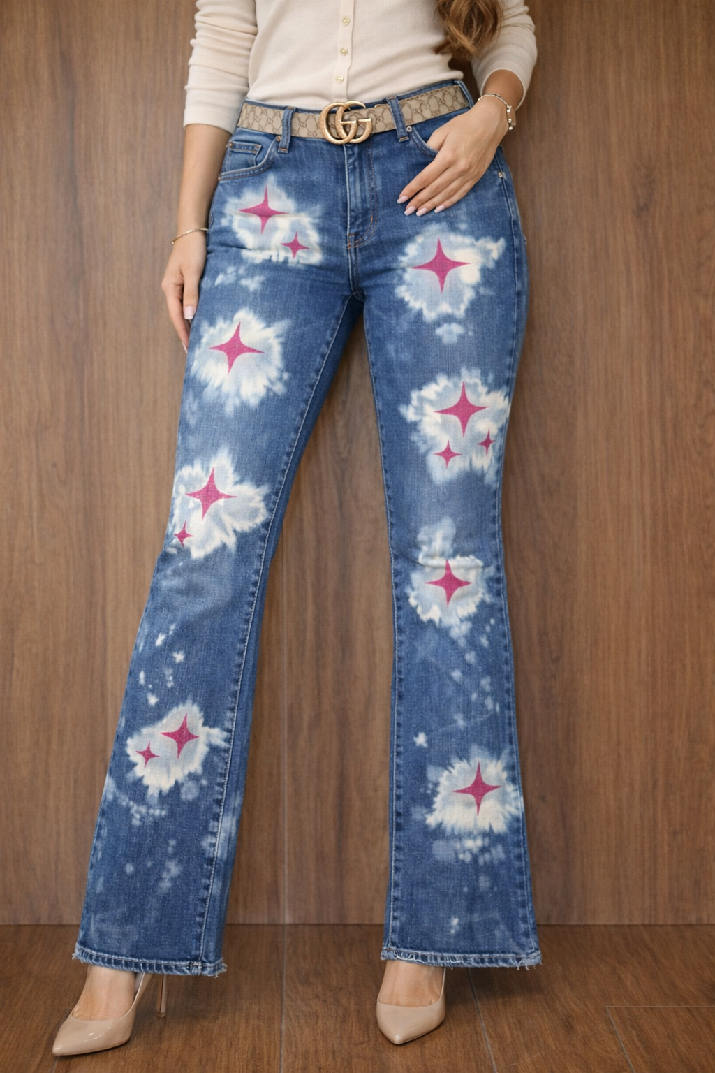 Ladies Tie Dye Jeans