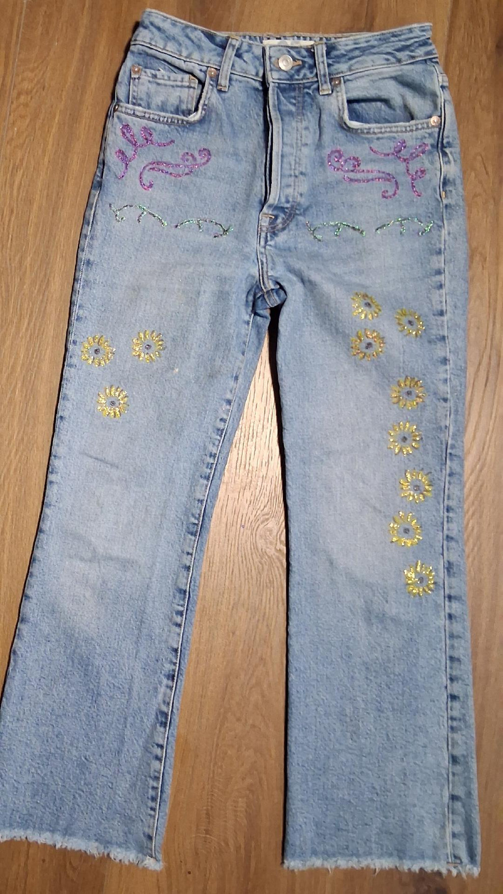 Ladies Flower Jeans
