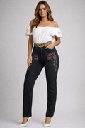 Ladies Flower Jeans