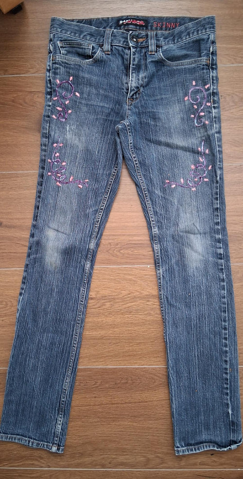Ladies Flower Jeans