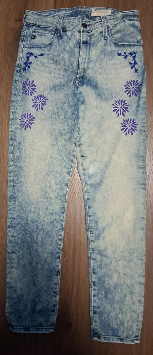 Ladies Flower Jeans