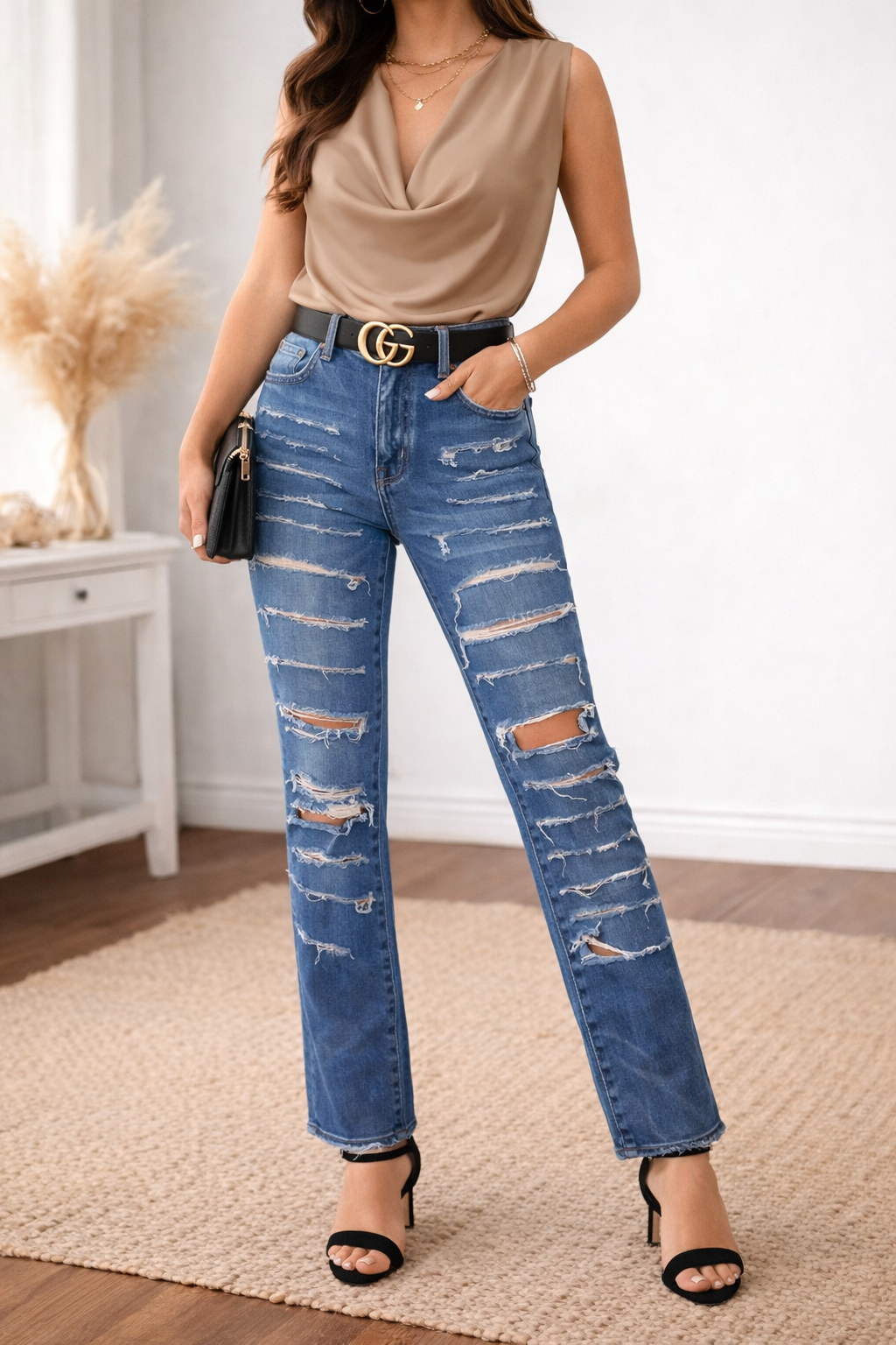 Ladies Ripped Jeans