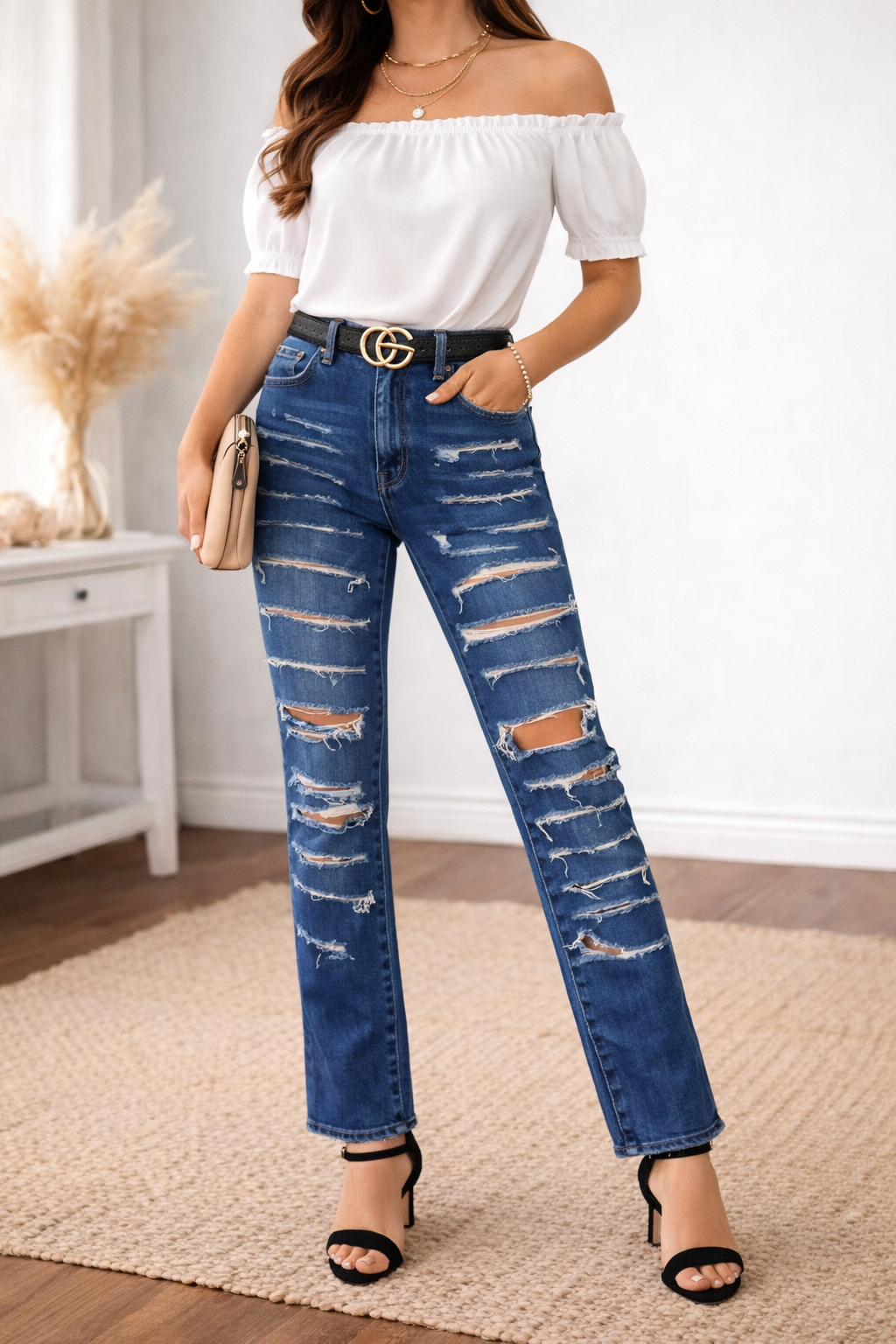Ladies Ripped Jeans