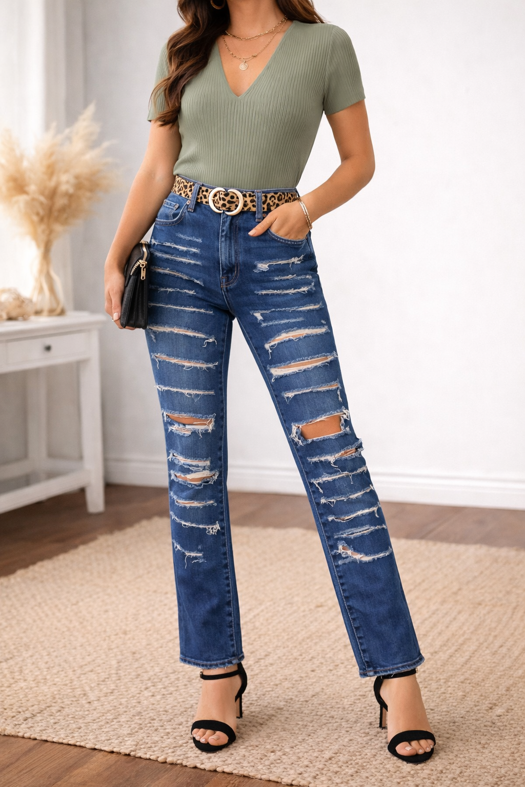 Ladies Ripped Jeans