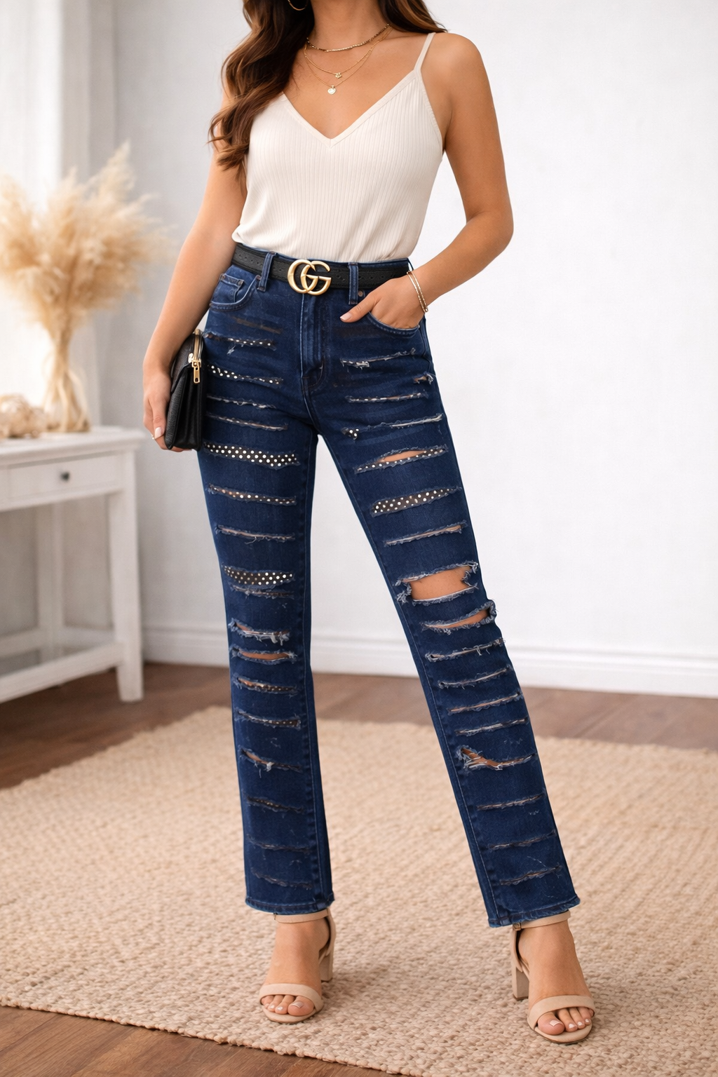 Ladies Ripped Jeans