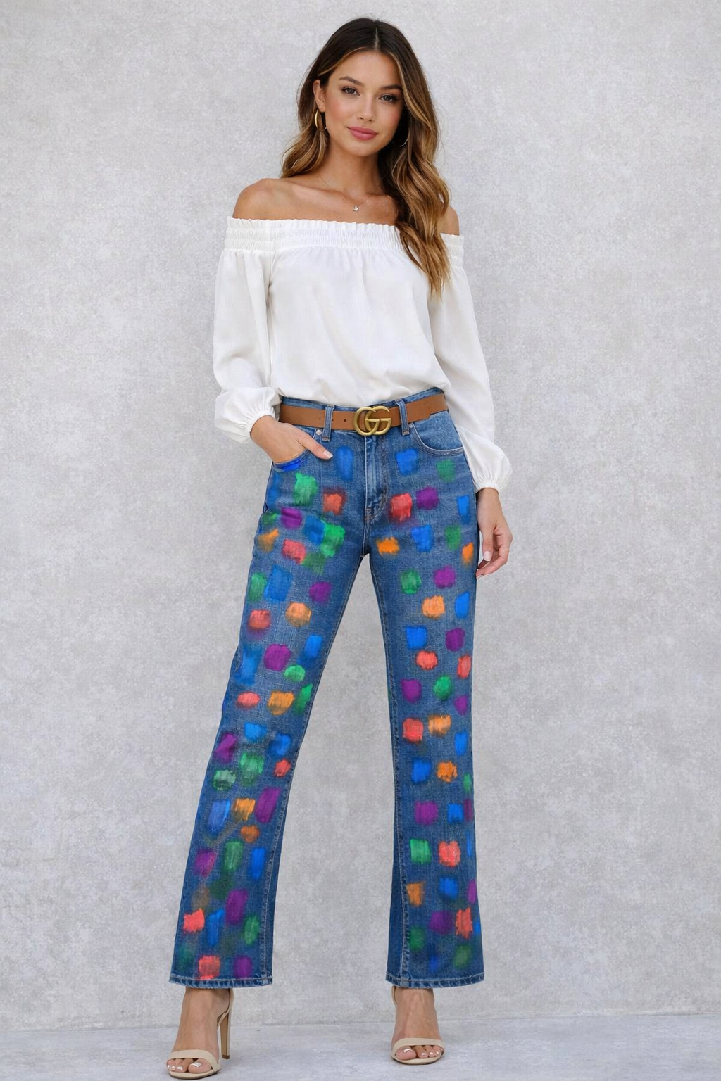 Ladies Painted Jeans