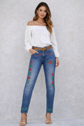 Ladies Flower Jeans